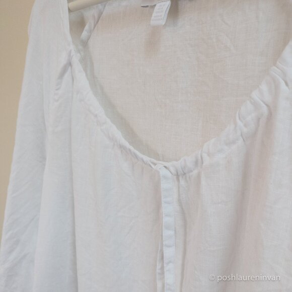 The White Company Tie-Neck 100% Linen Top – White – US 6 - Picture 10 of 15